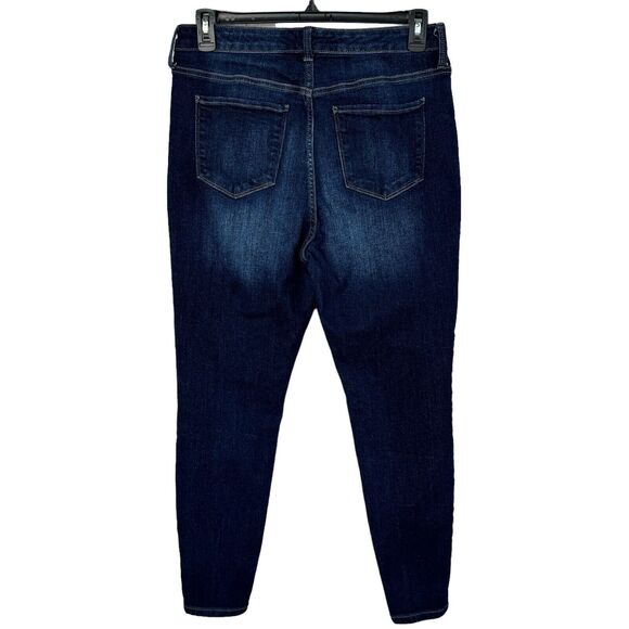 True Craft Juniors SZ 15 Skinny Jeans Distressed High-Rise Whiskered Dark Wash - Picture 5 of 10